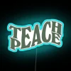 Sage Green Neon Sign with Peaceful Teachings Lettering Design
