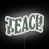 Sage Green Neon Sign with Peaceful Lettering Home Decor Inspiration