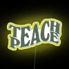 Sage Green Peaceful Inspirational LED Sign with Vibrant Neon Lettering Accent