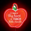 RGB Neon Sign Reads Teaching Apple in Bold Typography