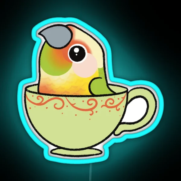 Teacup Pineapple Green Cheek Conure RGB Neon Sign