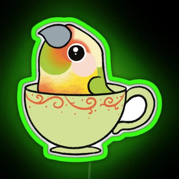 Teacup Pineapple Green Cheek Conure RGB Neon Sign
