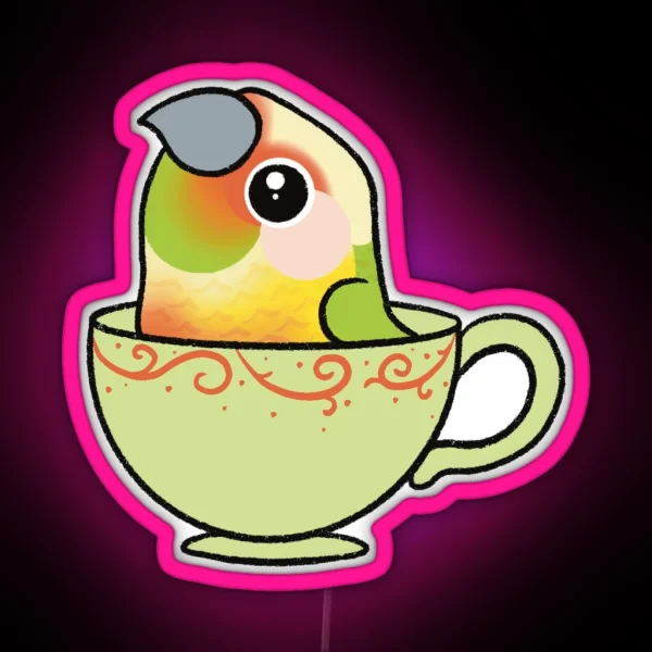 Teacup Pineapple Green Cheek Conure RGB Neon Sign