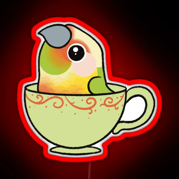 Teacup Pineapple Green Cheek Conure RGB Neon Sign