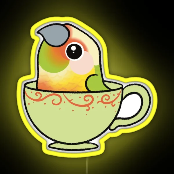 Teacup Pineapple Green Cheek Conure RGB Neon Sign