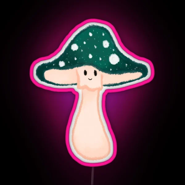 Teal Amanita Muscaria Mushroom RGB Neon Sign