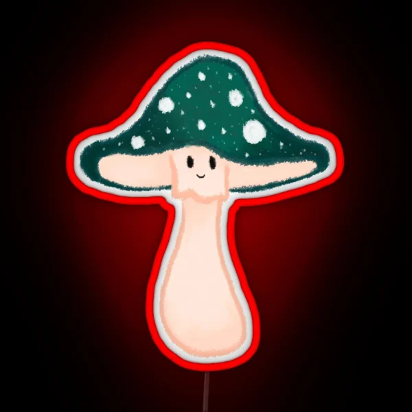 Teal Amanita Muscaria Mushroom RGB Neon Sign