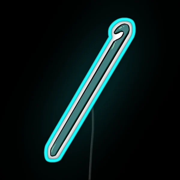 Teal Crochet Hook RGB Neon Sign