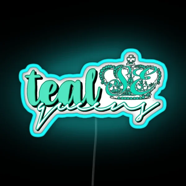 Teal Queens Senior Elite Led RGB Neon Sign