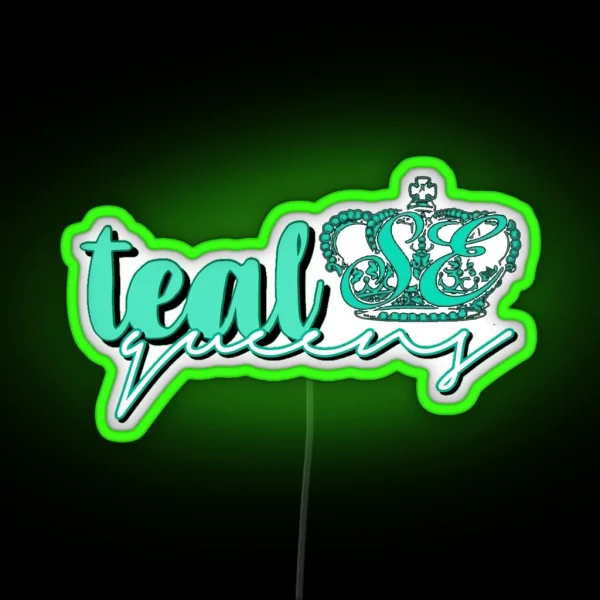 Teal Queens Senior Elite Led RGB Neon Sign