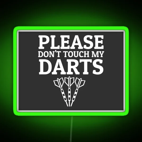 Team Darts Darts Team Dartgame Dartboard RGB Neon Sign