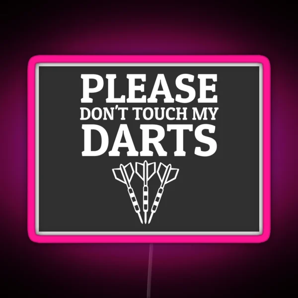 Team Darts Darts Team Dartgame Dartboard RGB Neon Sign