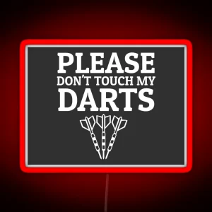 Team Darts Darts Team Dartgame Dartboard RGB Neon Sign