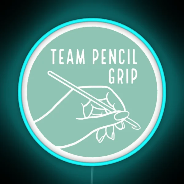 Team Pencil Grip Crochet Hook RGB Neon Sign