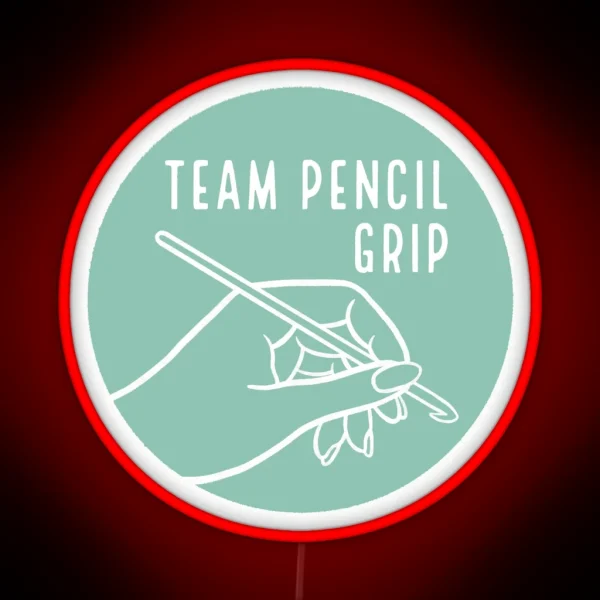Team Pencil Grip Crochet Hook RGB Neon Sign