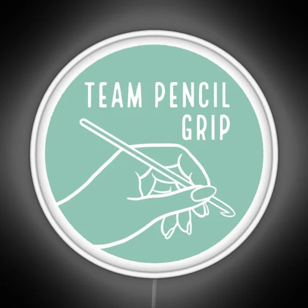 Team Pencil Grip Crochet Hook RGB Neon Sign