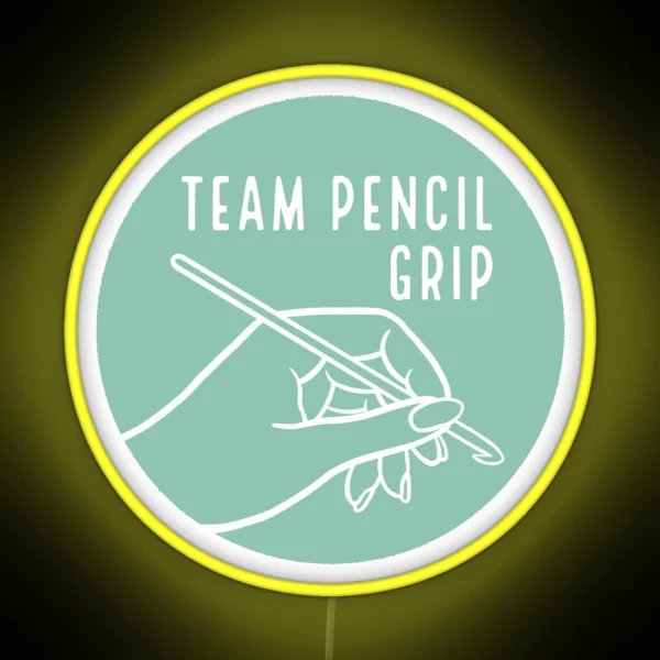 Team Pencil Grip Crochet Hook RGB Neon Sign