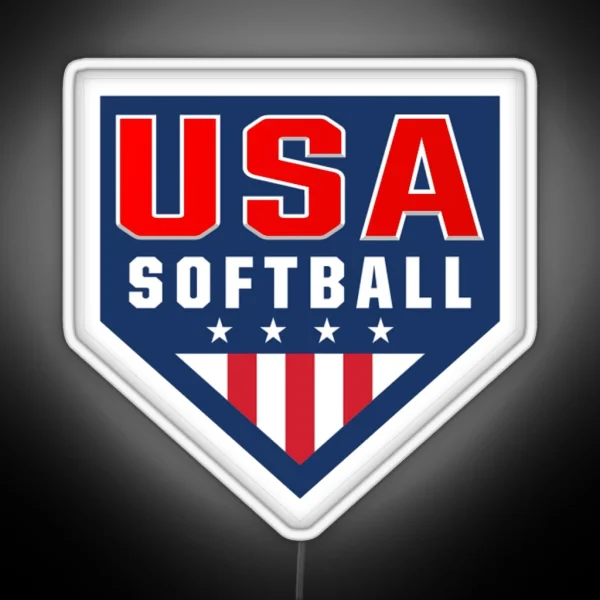 Team USA Softball Logo RGB Neon Sign