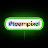 Pixel fan decoration dark room neon sign with RGB accents