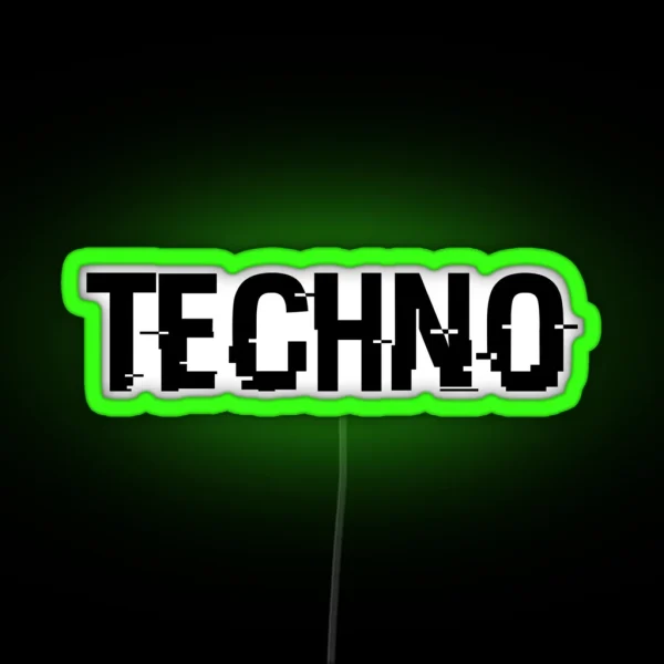 TECHNO Festival Techno Music Raver Gift RGB Neon Sign