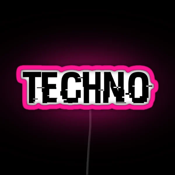 TECHNO Festival Techno Music Raver Gift RGB Neon Sign