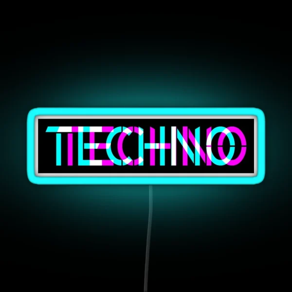 Techno Techno Music 3D Look RGB Neon Sign
