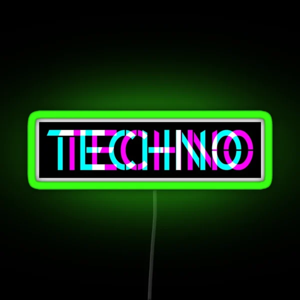 Techno Techno Music 3D Look RGB Neon Sign
