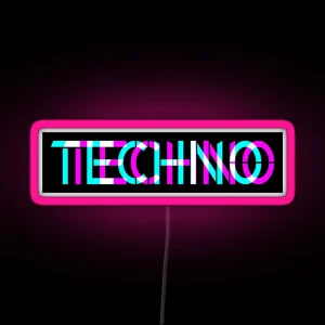 Techno Techno Music 3D Look RGB Neon Sign