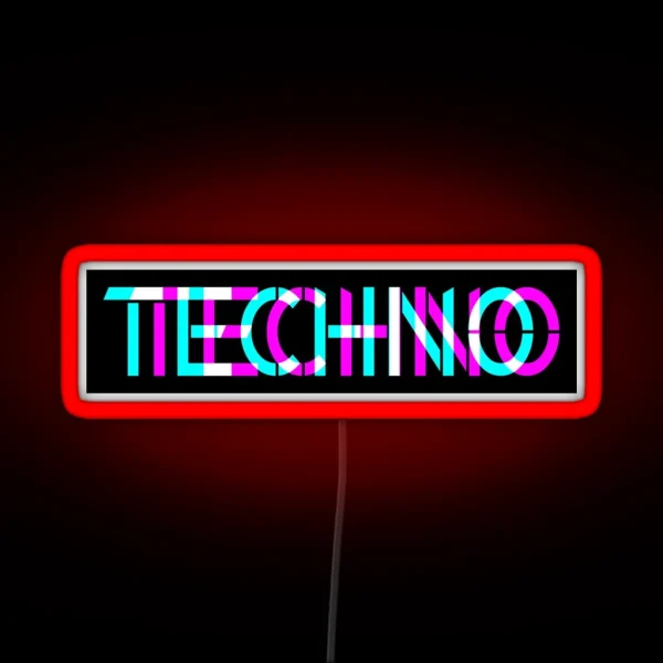 Techno Techno Music 3D Look RGB Neon Sign