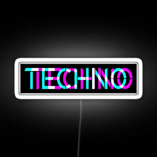 Techno Techno Music 3D Look RGB Neon Sign
