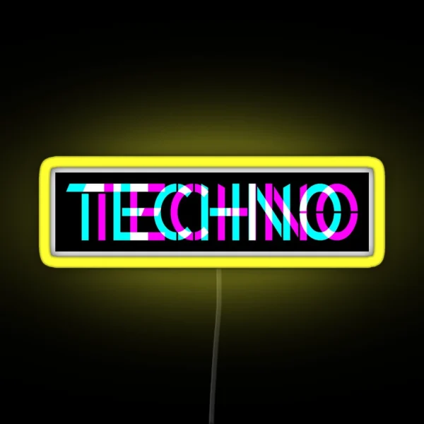Techno Techno Music 3D Look RGB Neon Sign