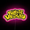 Colorful teenage wasteland themed RGB LED neon wall decor signage.