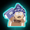 Vibrant neon tribute to South Park's Tegridy Farms iconic residents