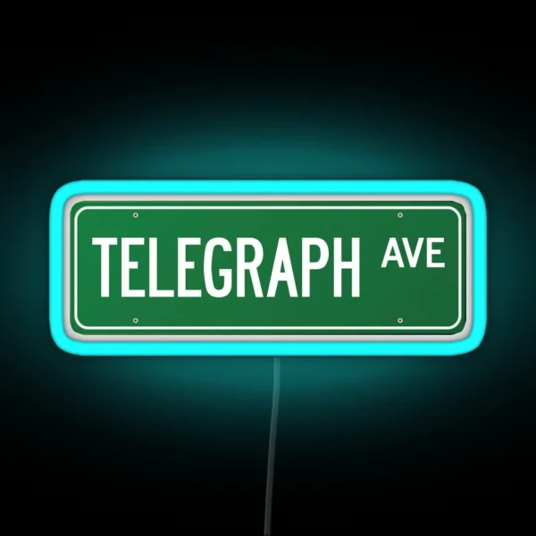 Telegraph Ave Street Sign RGB Neon Sign
