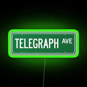 Telegraph Ave Street Sign RGB Neon Sign