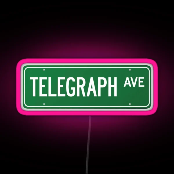 Telegraph Ave Street Sign RGB Neon Sign