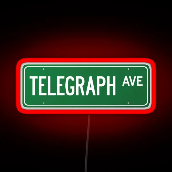 Telegraph Ave Street Sign RGB Neon Sign