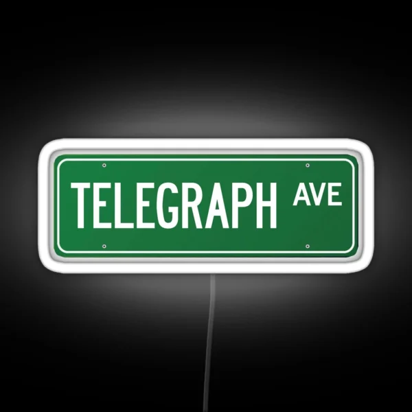 Telegraph Ave Street Sign RGB Neon Sign
