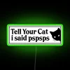 Vibrant RGB neon sign with cute cat-themed bumper design message.