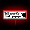 Whimsical cat mom gift featuring colorful RGB neon phrase