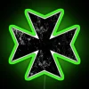 Vibrant LED templar crusader grunge illuminated signs for gaming rooms decor.