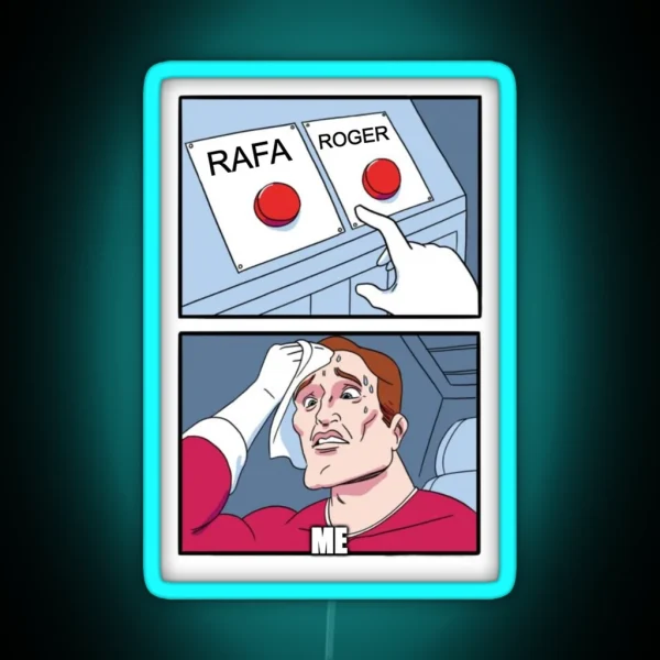 Tennis Memes Rafa Roger Meme RGB Neon Sign