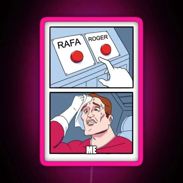 Tennis Memes Rafa Roger Meme RGB Neon Sign