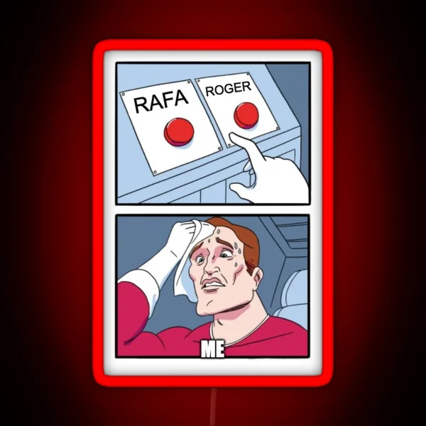 Tennis Memes Rafa Roger Meme RGB Neon Sign