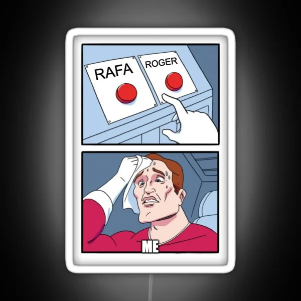 Tennis Memes Rafa Roger Meme RGB Neon Sign
