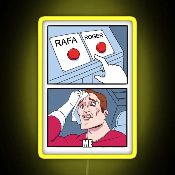 Tennis Memes Rafa Roger Meme RGB Neon Sign