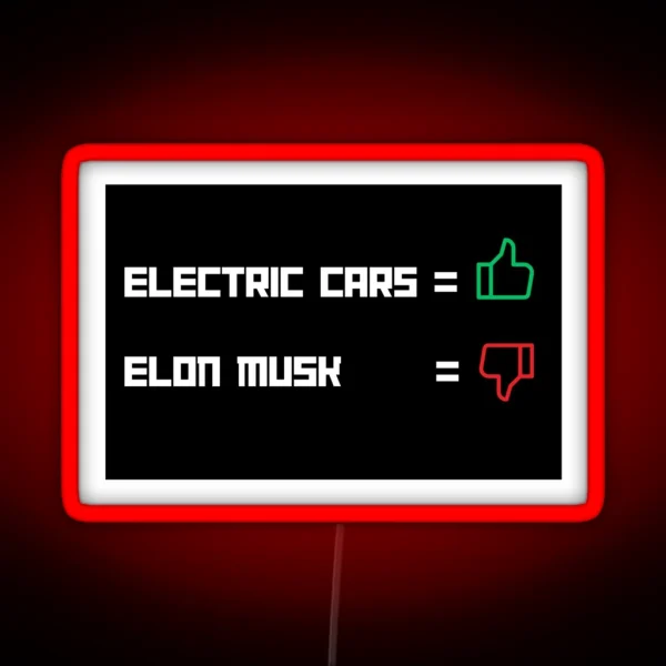 Tesla Bumper Electric Cars Yes Elon Musk No RGB Neon Sign