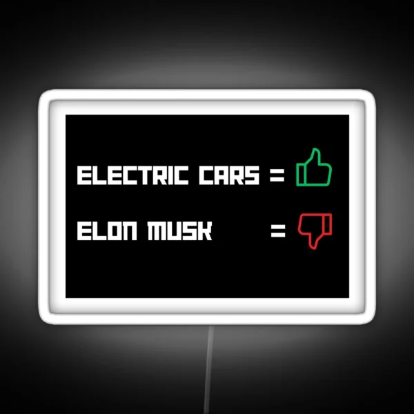 Tesla Bumper Electric Cars Yes Elon Musk No RGB Neon Sign