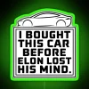 Neon Tesla Bumper Decoration Retro Futuristic Electric Car Home Decor Accent