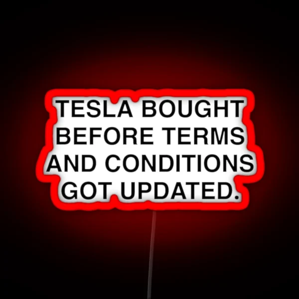 Tesla Bumper Led Elon Musk RGB Neon Sign
